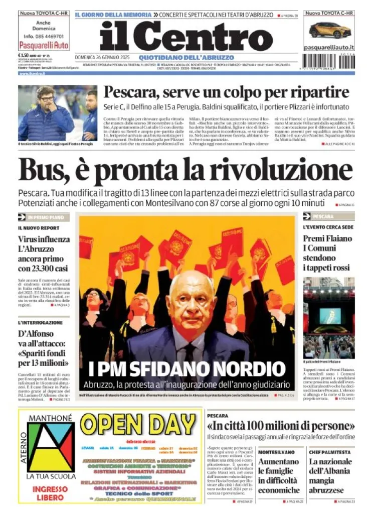 Prima-pagina-il centro-oggi-edizione-del-2025-01-26